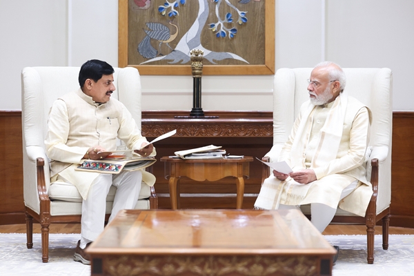 Madhya Pradesh CM Mohan Yadav Meets PM Modi, Briefs Him on State’s Development Works