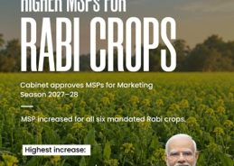 Union Cabinet hikes Minimum Support Prices for Rabi crops for 2027-28 marketing season