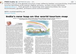 India’s Rise on Global Tourism Map Opening New Opportunities for Local Communities: PM Modi